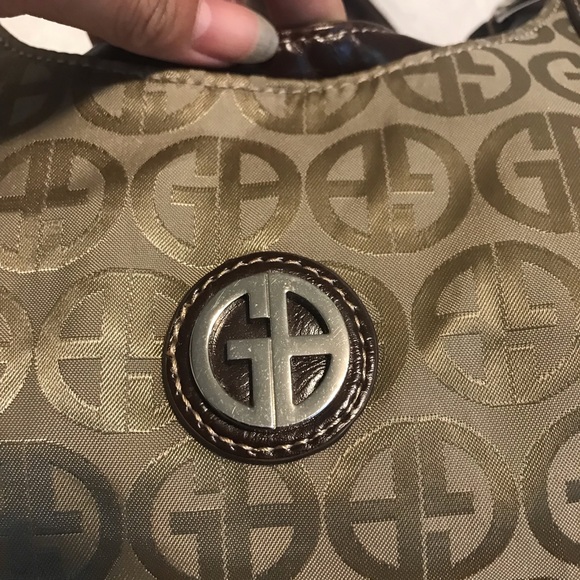 Giani Bernini tan / brown purse handbag shoulder triple compartment bag - Picture 3 of 10